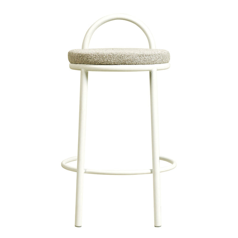 63cm White Frame Bar Stool - Clay Grey (Set of 2)