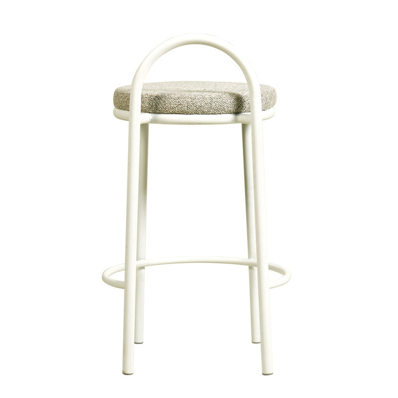 63cm White Frame Bar Stool - Clay Grey (Set of 2)