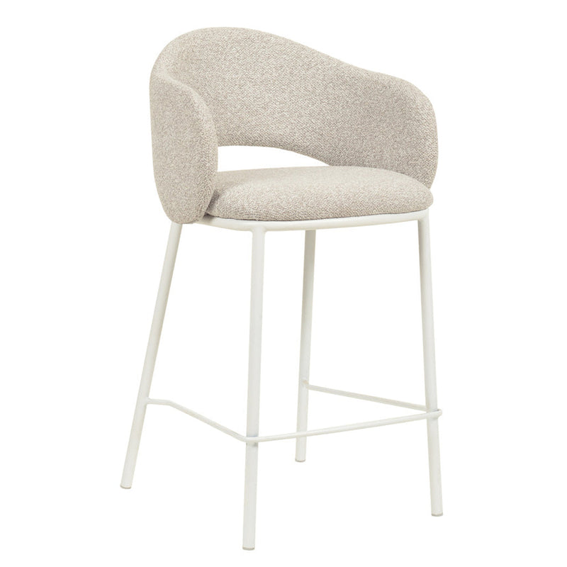 x2 65cm White Bar Stool - Clay Grey (Set of 2)