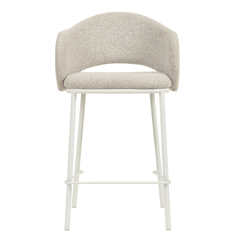 x2 65cm White Bar Stool - Clay Grey (Set of 2)