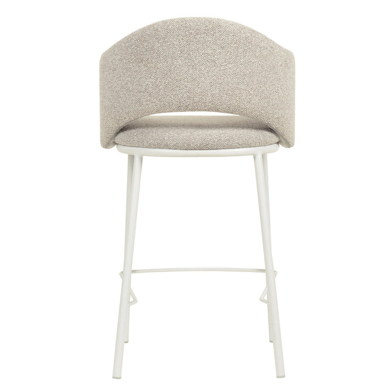 x2 65cm White Bar Stool - Clay Grey (Set of 2)