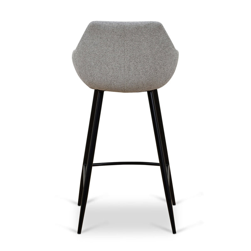 Barstool - Black PU & Grey Velvet - (Set of 2)