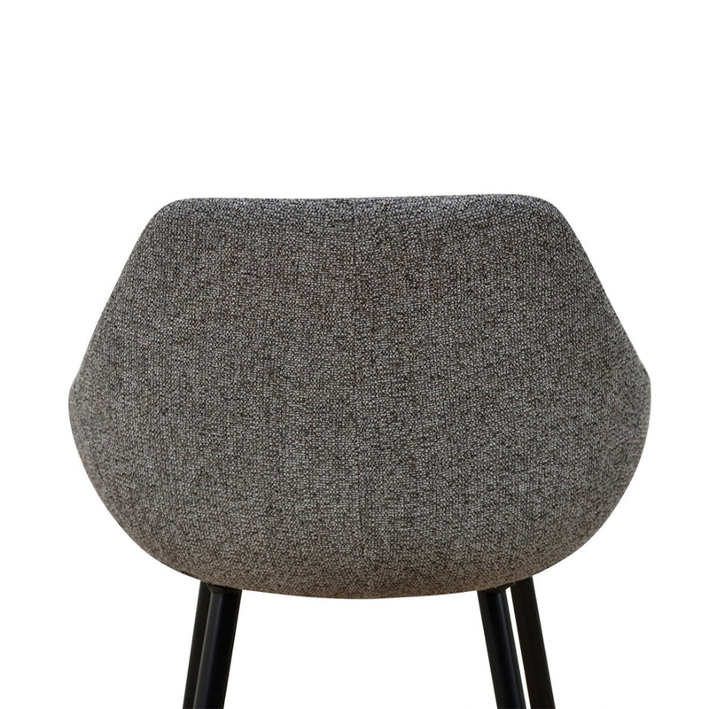 Barstool - Black PU & Grey Velvet - (Set of 2)