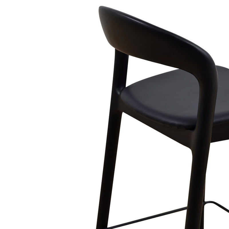 65cm Bar Stool - Full Black (Set of 2)