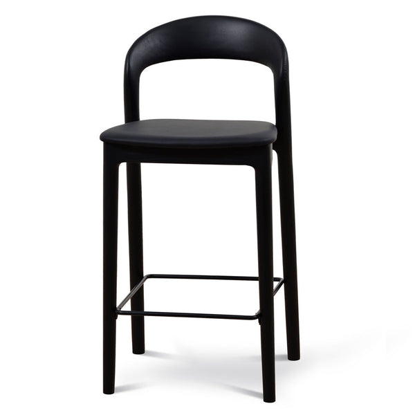 65cm Bar Stool - Full Black (Set of 2)