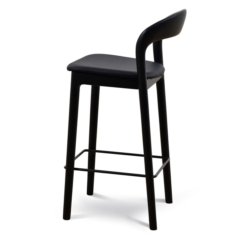 65cm Bar Stool - Full Black (Set of 2)