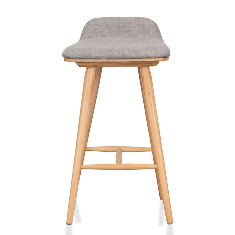 65cm Wooden Bar Stool - Charcoal Black