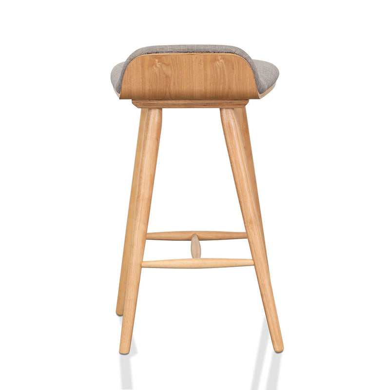 65cm Bar Stool - Grey - Natural