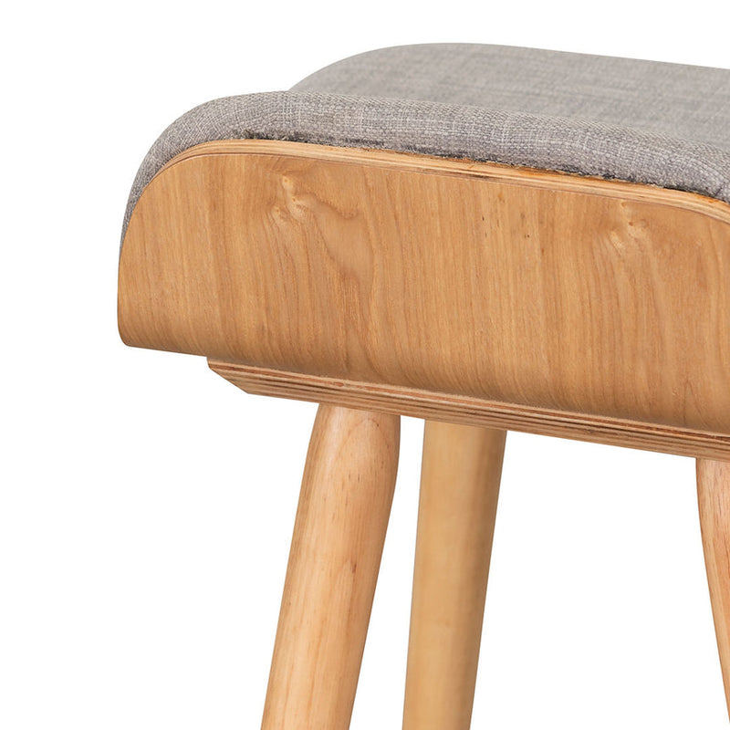 65cm Bar Stool - Grey - Natural