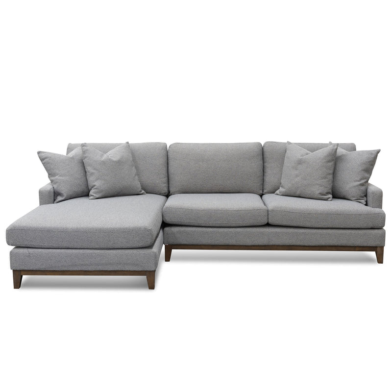 CLC6267-CA 3 Seater Left Chaise Fabric Sofa - Grey