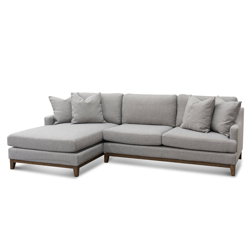 CLC6373-CA 3 Seater Right Chaise Fabric Sofa - Grey