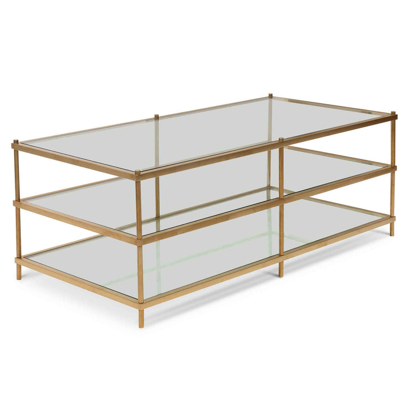 1.2m Glass Coffee Table - Gold Base