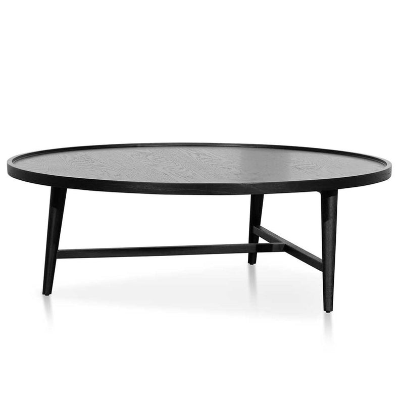 1.1m Wooden Round Coffee Table - Black