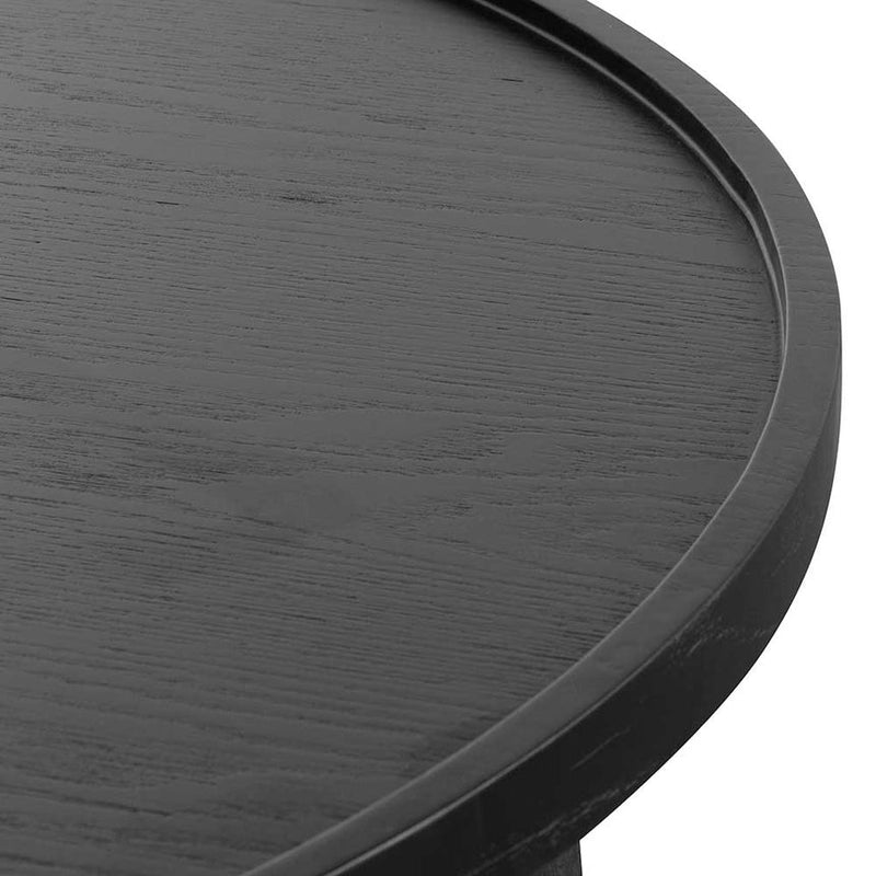 1.1m Wooden Round Coffee Table - Black