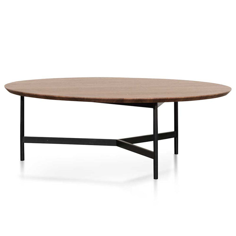 100cm Wooden Round Coffee Table - Walnut