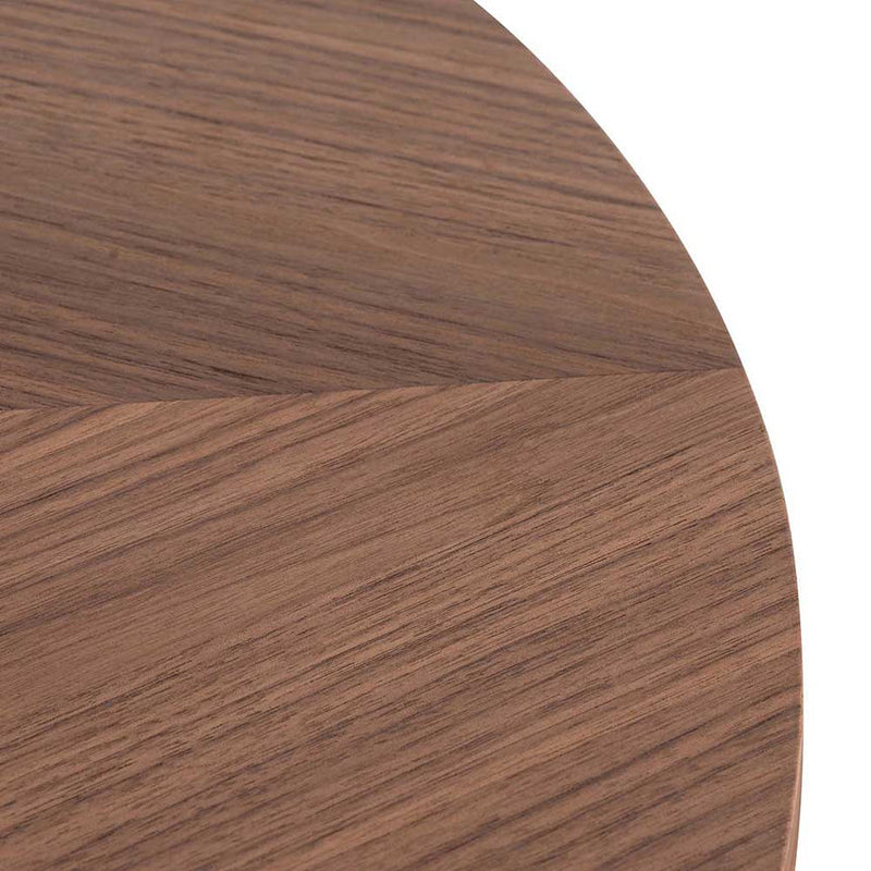 100cm Wooden Round Coffee Table - Walnut