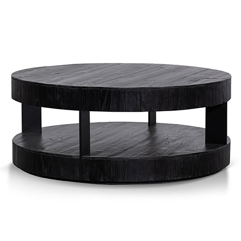 100cm Round Coffee Table - Full Black