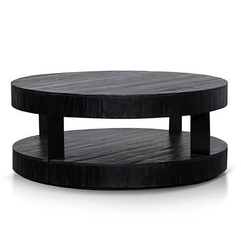 100cm Round Coffee Table - Full Black