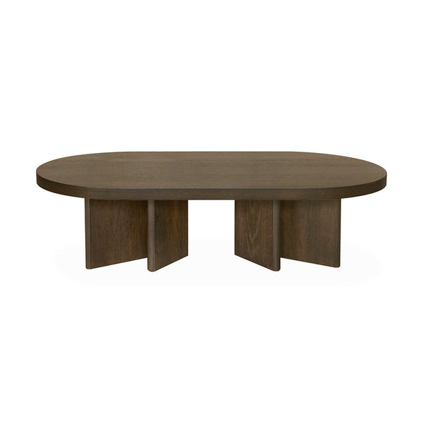 1.3m Pill Shape Coffee Table - Caramel Oak