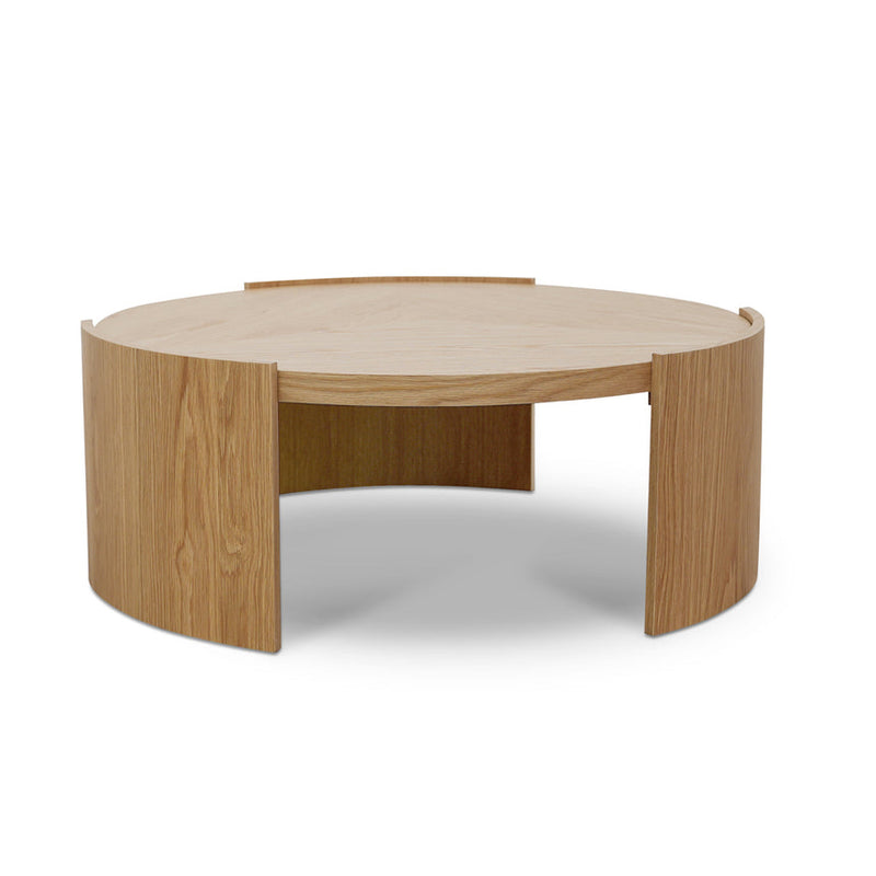 100cm Wooden Round Coffee Table - Natural