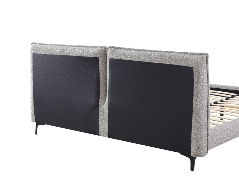 King Bed Frame - Charcoal Pepper Boucle