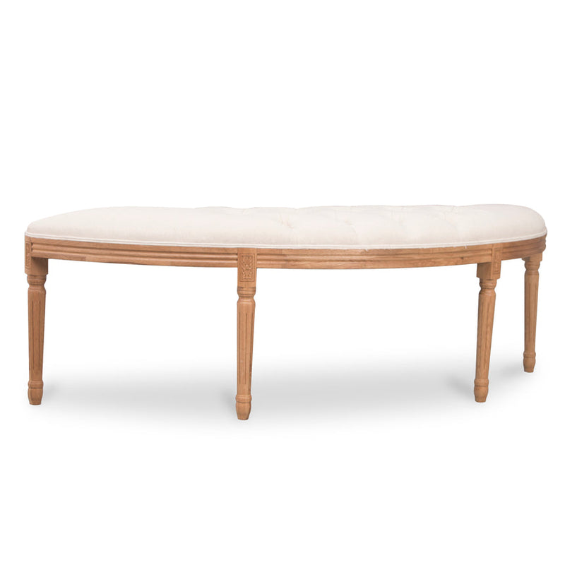 1.48m Oak Bench -Light Beige