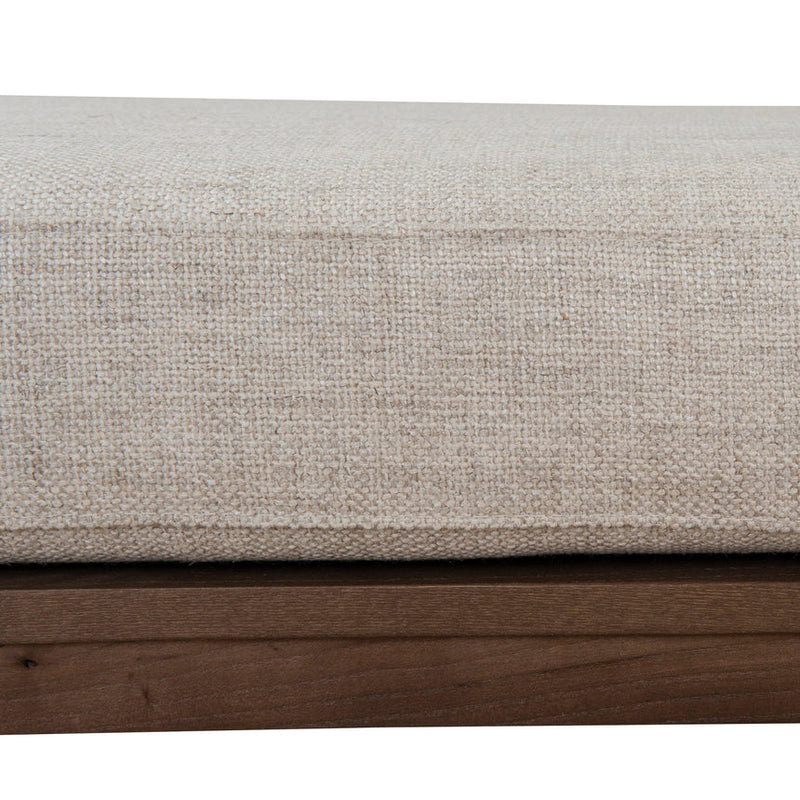 1.6m Black Elm Bench - Natural Linen