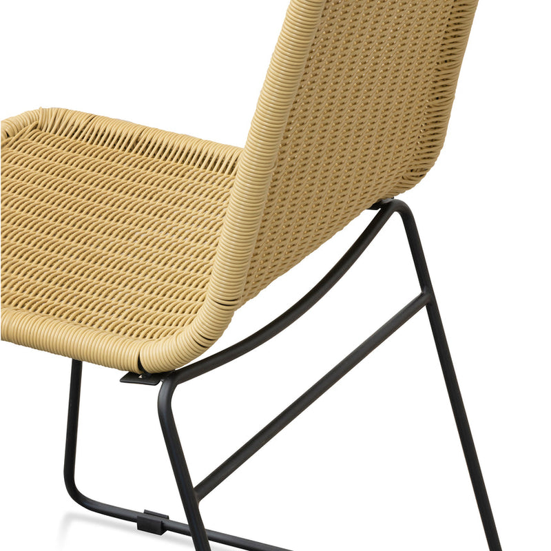 CDC2947-NH Rattan Seat Dining Chair - Natural with Black Legs