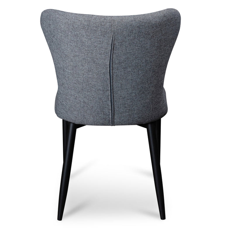 Fabric Dining Chair - Pebble Grey with Black Legs