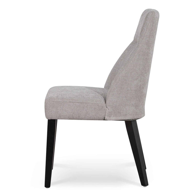 Fabric Dining Chair - Oyster Beige - Black Legs