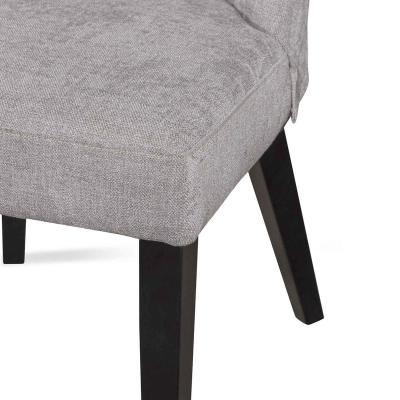 Fabric Dining Chair - Oyster Beige - Black Legs