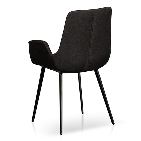 Fabric Dining Chair – Black (Set of 2)