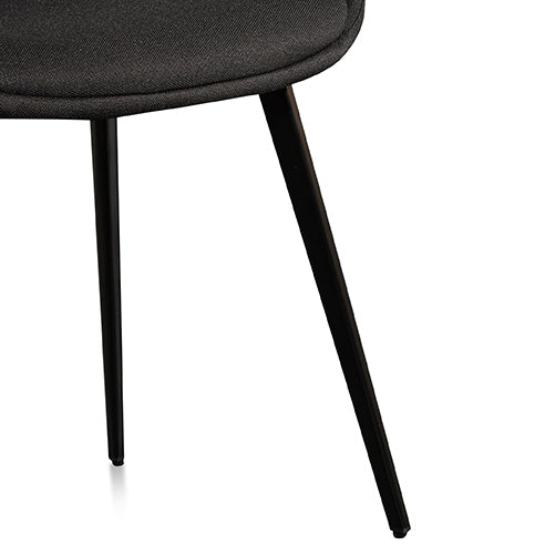 Fabric Dining Chair – Black (Set of 2)