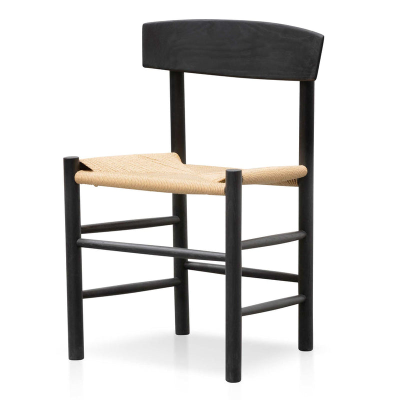 Rattan Dining Chair - Full Black (Set of 2)