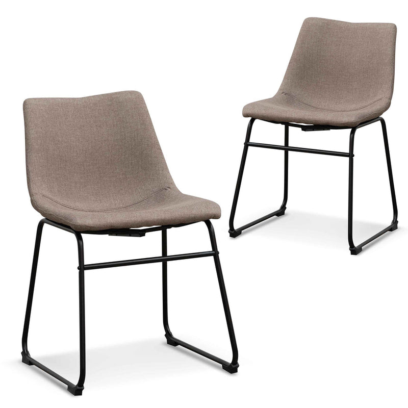 Industrial Dining Chair - Black PU (Set of 2)