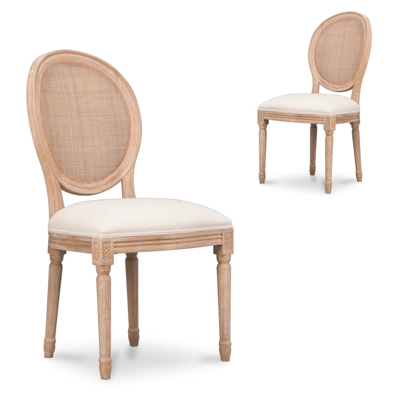 Black ELM Dining Chair - Light Beige (Set of 2)