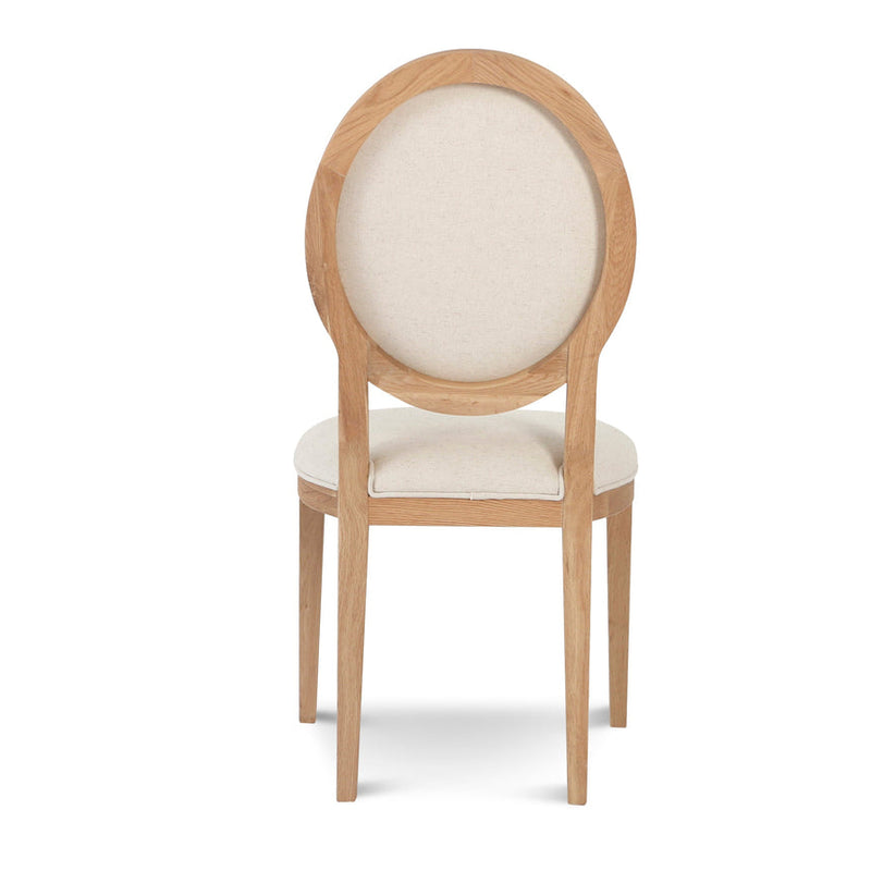 Light Beige Fabric Dining Chair - Natural Frame (Set of 2)