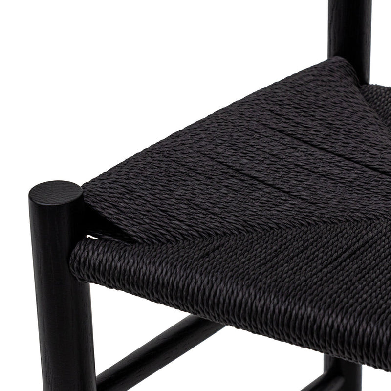 Rattan Dining Chair - Full Black (Set of 2)