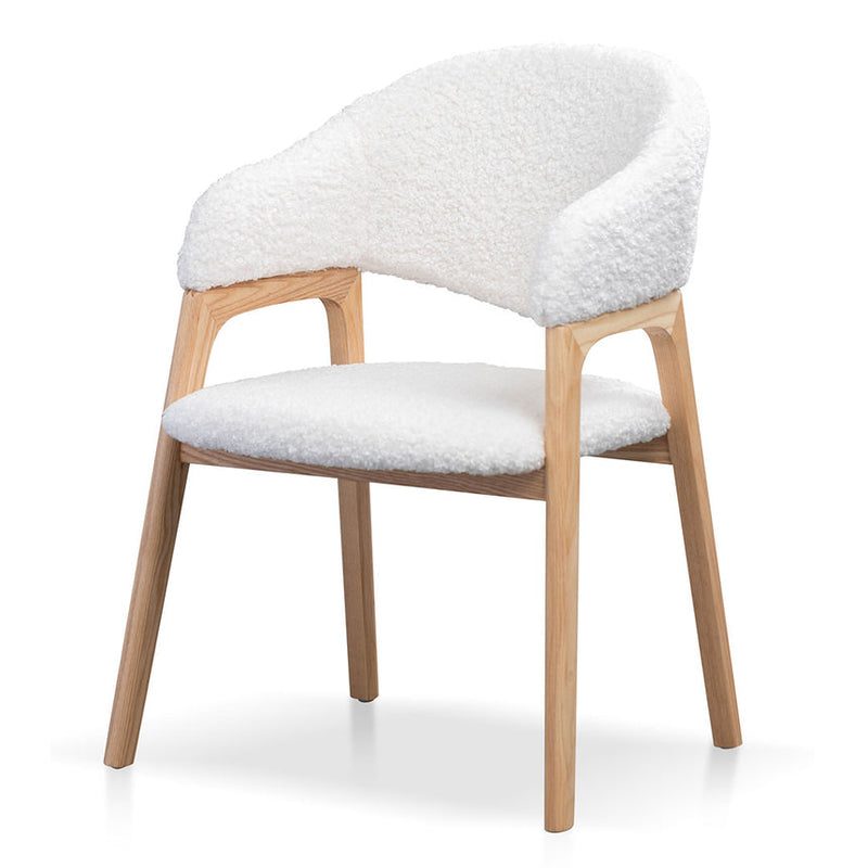 Dining Chair - White Synthetic Wool (Set of 2)