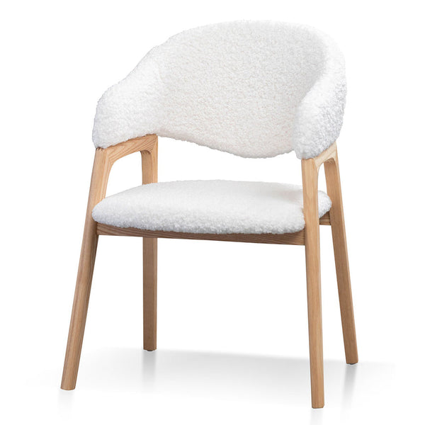 Dining Chair - White Synthetic Wool (Set of 2)