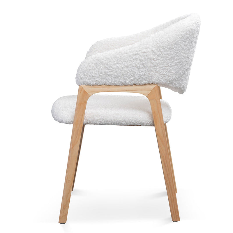 Dining Chair - White Synthetic Wool (Set of 2)