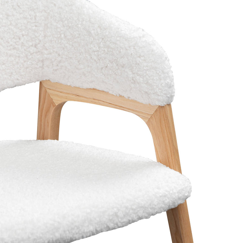 Dining Chair - White Synthetic Wool (Set of 2)