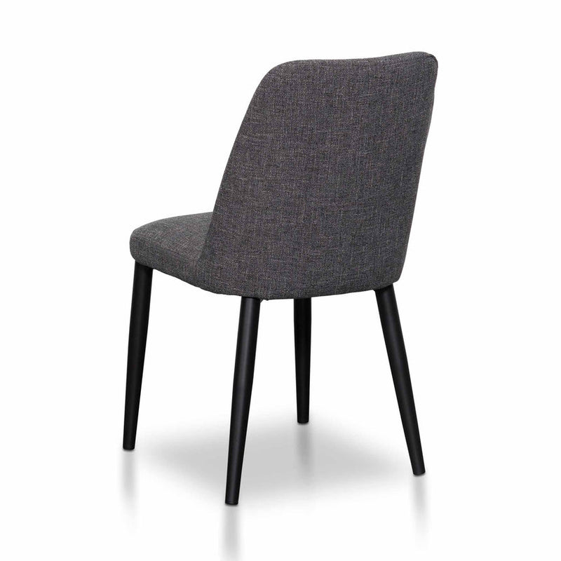 Fabric Dining Chair - Pebble Grey in Black Legs