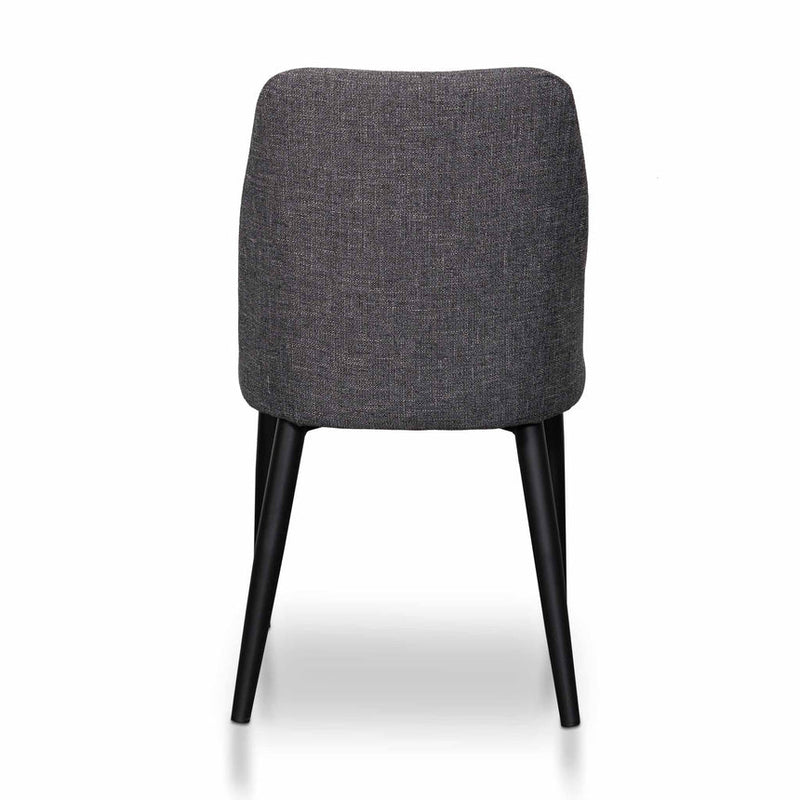 Fabric Dining Chair - Pebble Grey in Black Legs