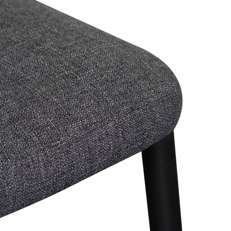 Fabric Dining Chair - Pebble Grey in Black Legs