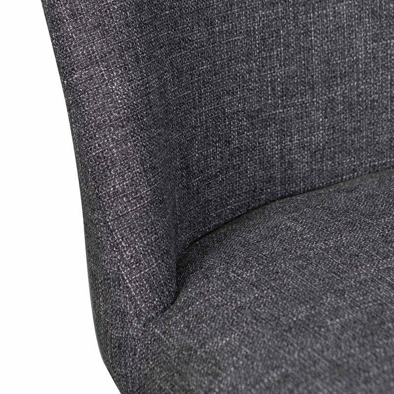 Fabric Dining Chair - Pebble Grey in Black Legs