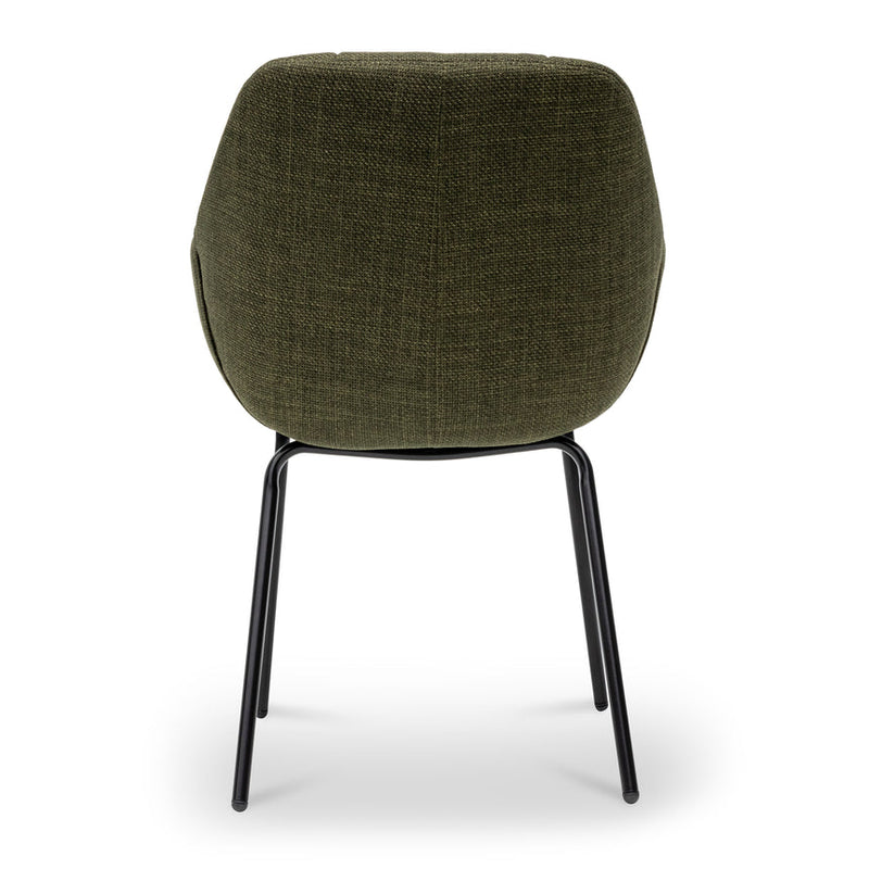 x2 Fabric Dining Chair - Pine Green (Set of 2)