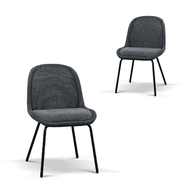 Fabric Dining Chair - Charcaol Grey (Set of 2)