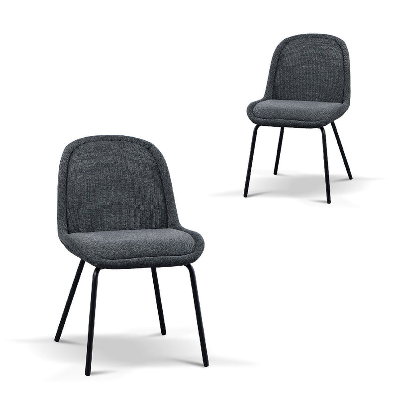 Fabric Dining Chair - Charcaol Grey (Set of 2)