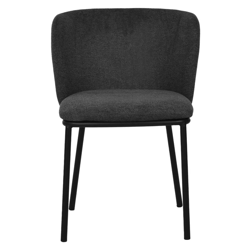 Fabric Dining Chair - Charcoal Grey (Set of 2)